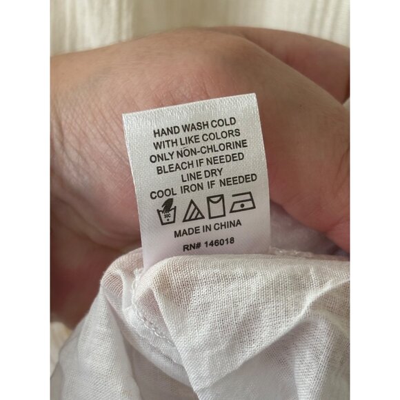 Lost + Wander Lace Crochet  V-Neck Tunic Dress White With Long Sleeves - Picture 8 of 13